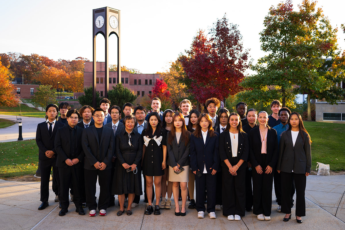 HUTB group at Frostburg State clock tower