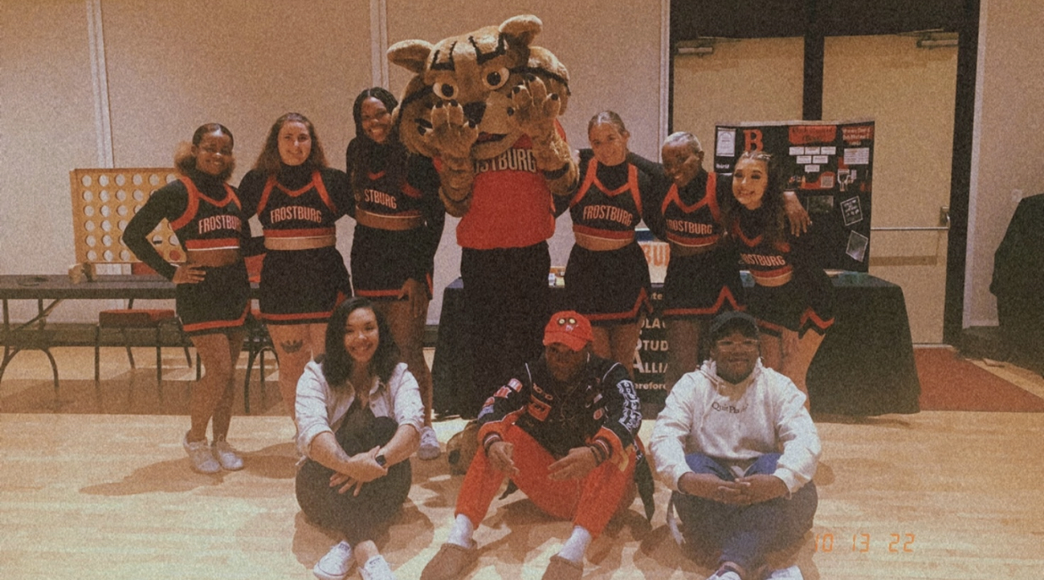 BSA Exec Board Members & Co-Advisor with the FSU Cheer Team & Bob E. Cat at Fall Unity Day!