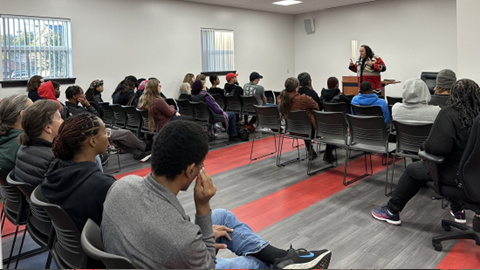 Students at Bill Miller's presentation