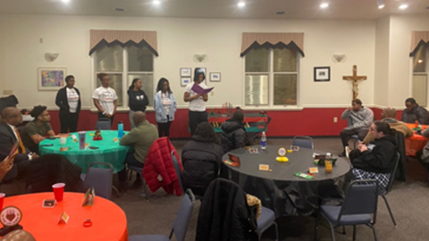 A presentation at the Kwanzaa event